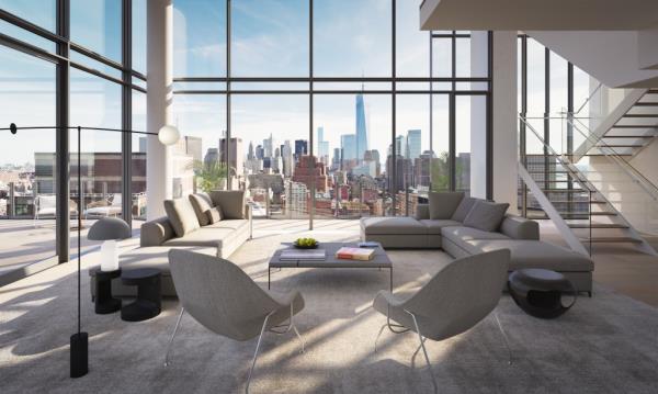 The penthouse duplex is in Soho's tallest tower